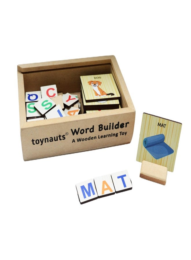 TOYNAUTS لعبة بناء الكلمات من توينوتس، لعبة بناء الكلمات، لعبة ألغاز الكلمات الإنجليزية للأطفال من سن 3 إلى 6 سنوات، لعبة تعلم التهجئة والمفردات، ألعاب كلمات للأطفال - Image 1
